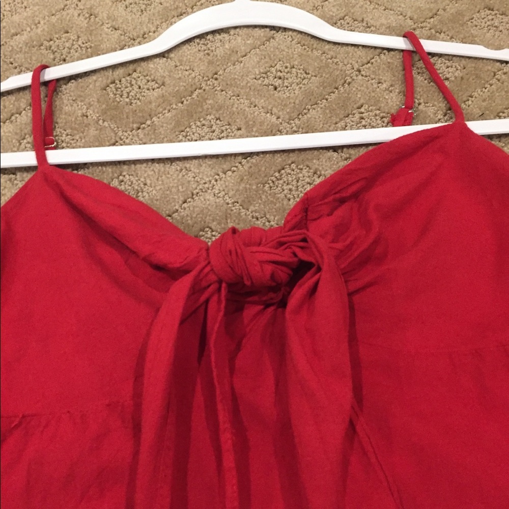 Brandy Melville Red Tie Front Tank - Picture 4 of 6